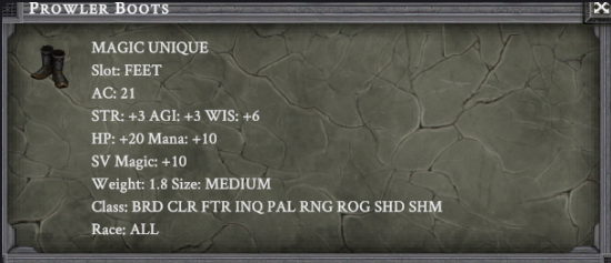 PROWLER BOOTS item card